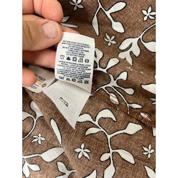 Lands' End Brown Floral Tunic Shirt Dress Cottage Boho Plus Size 1X Earthy - Picture 8 of 10